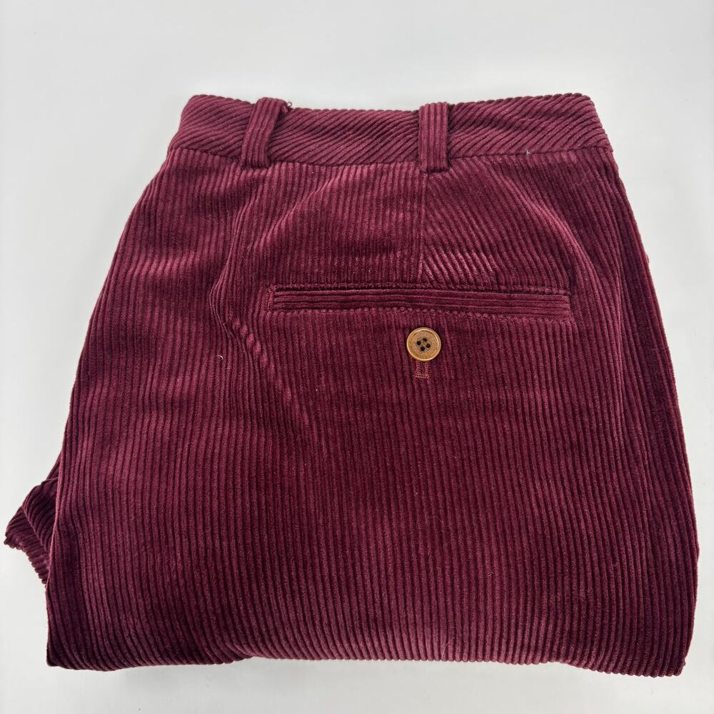Brooks Brothers Mens 35x30 Burgundy Red Cotton Blend Corduroy Pants